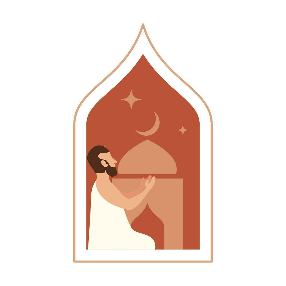 Man moslem prayer vector