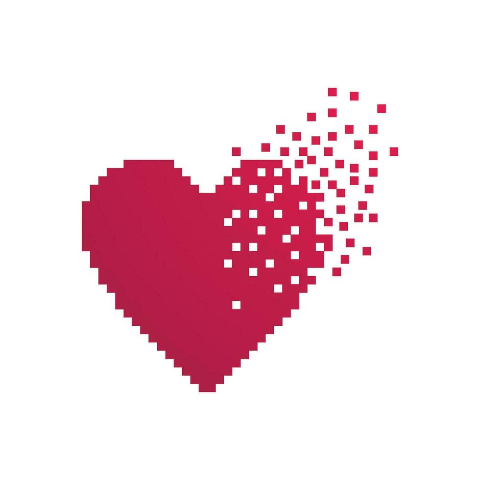 Love pixel art design vector