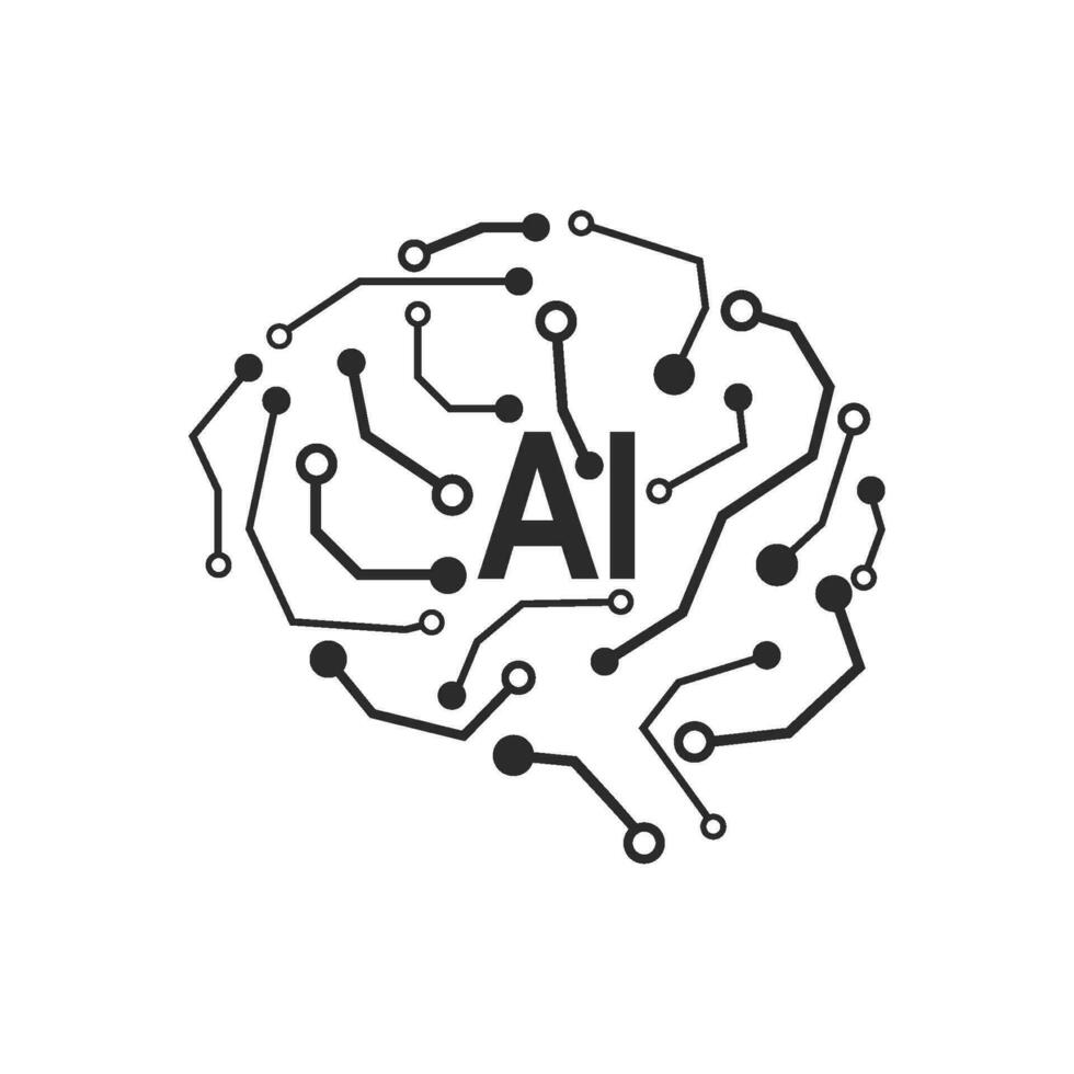 Artificial intelligence ai logo icon vector