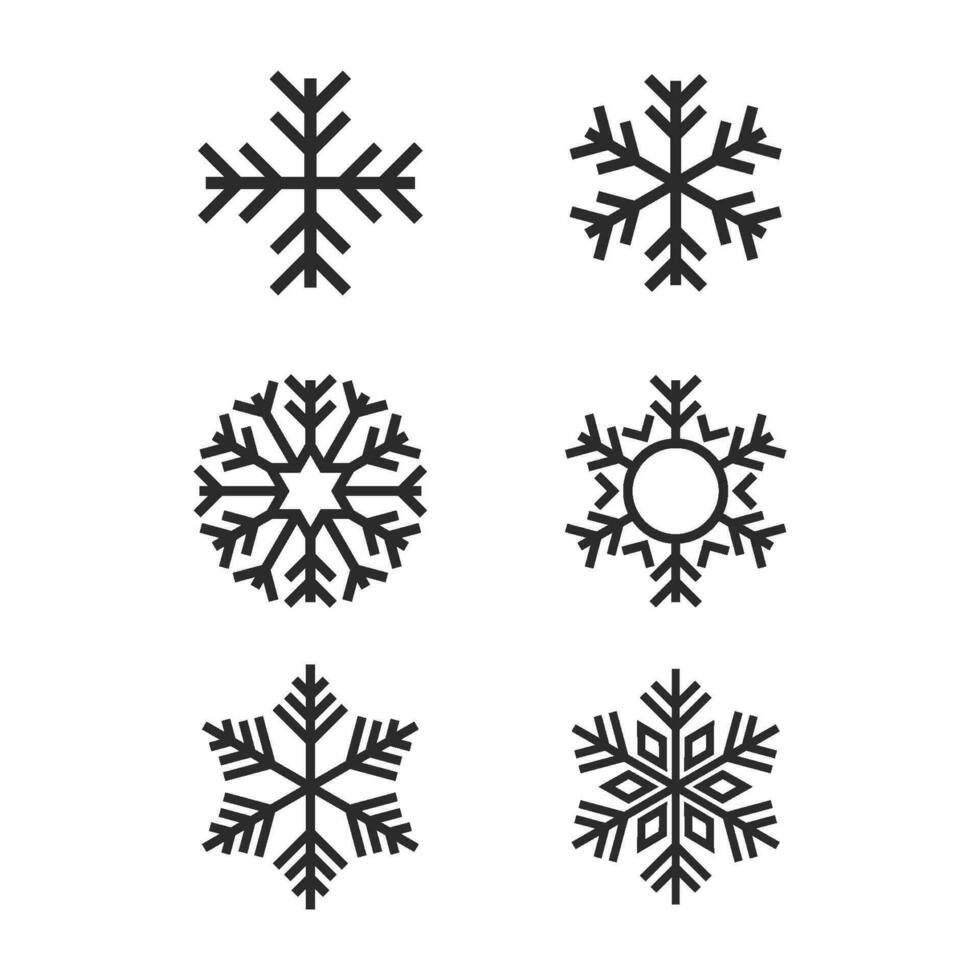 copos de nieve logo icono vector