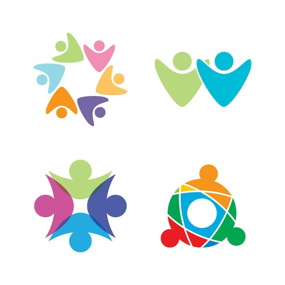 Community, network and social logo design vector