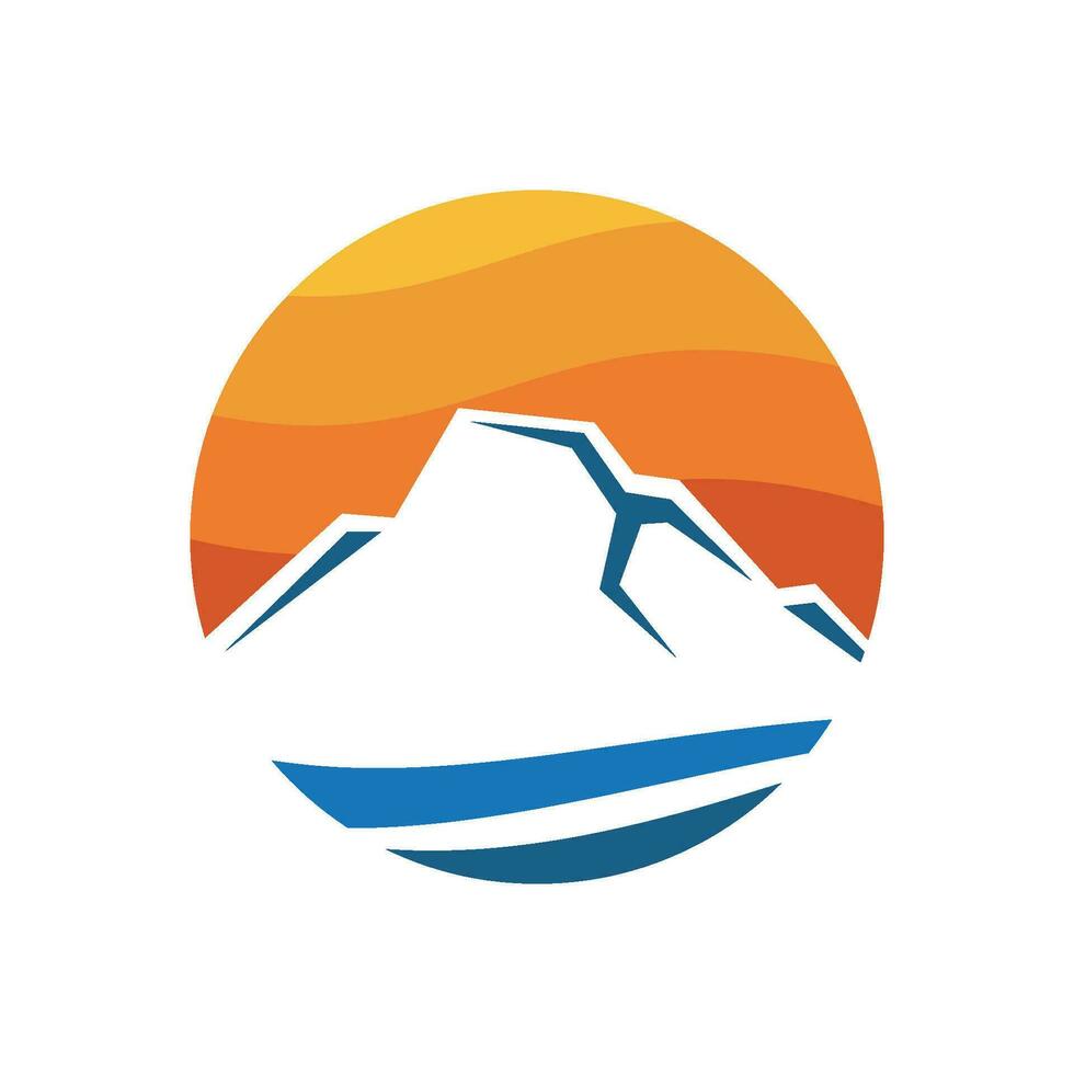 icono de logotipo de ilustración de montaña vector