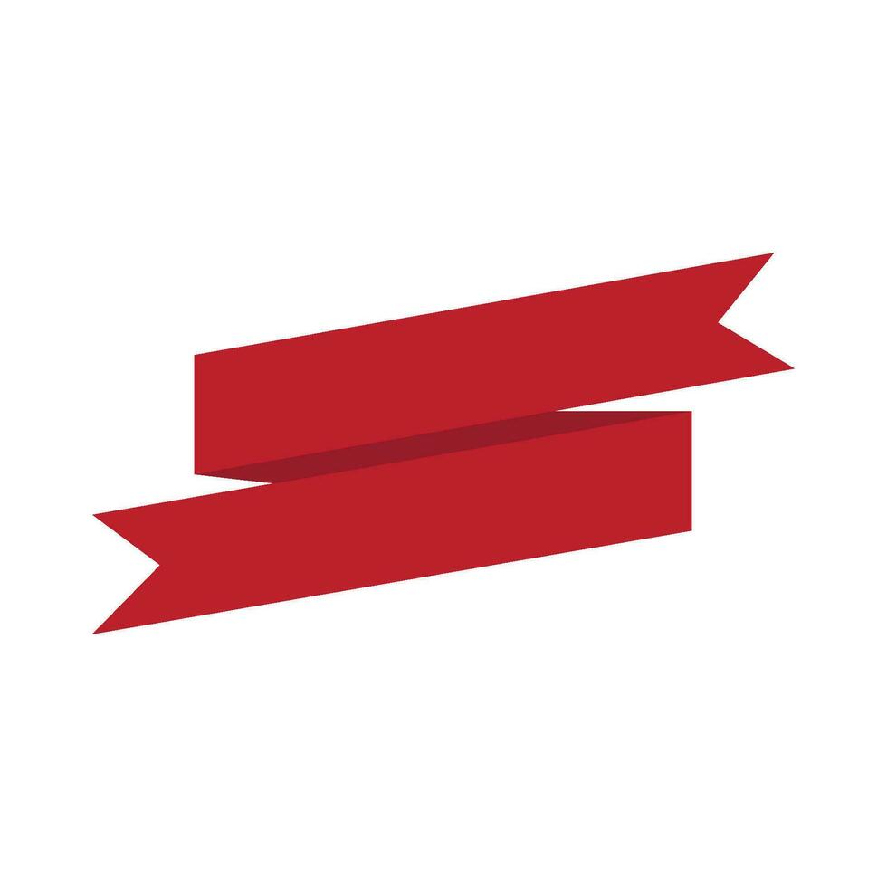 Red ribbon flat design vector