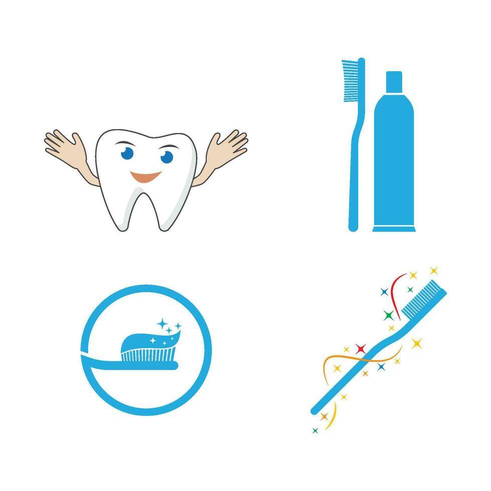 cepillo de dientes logo ilustración vector