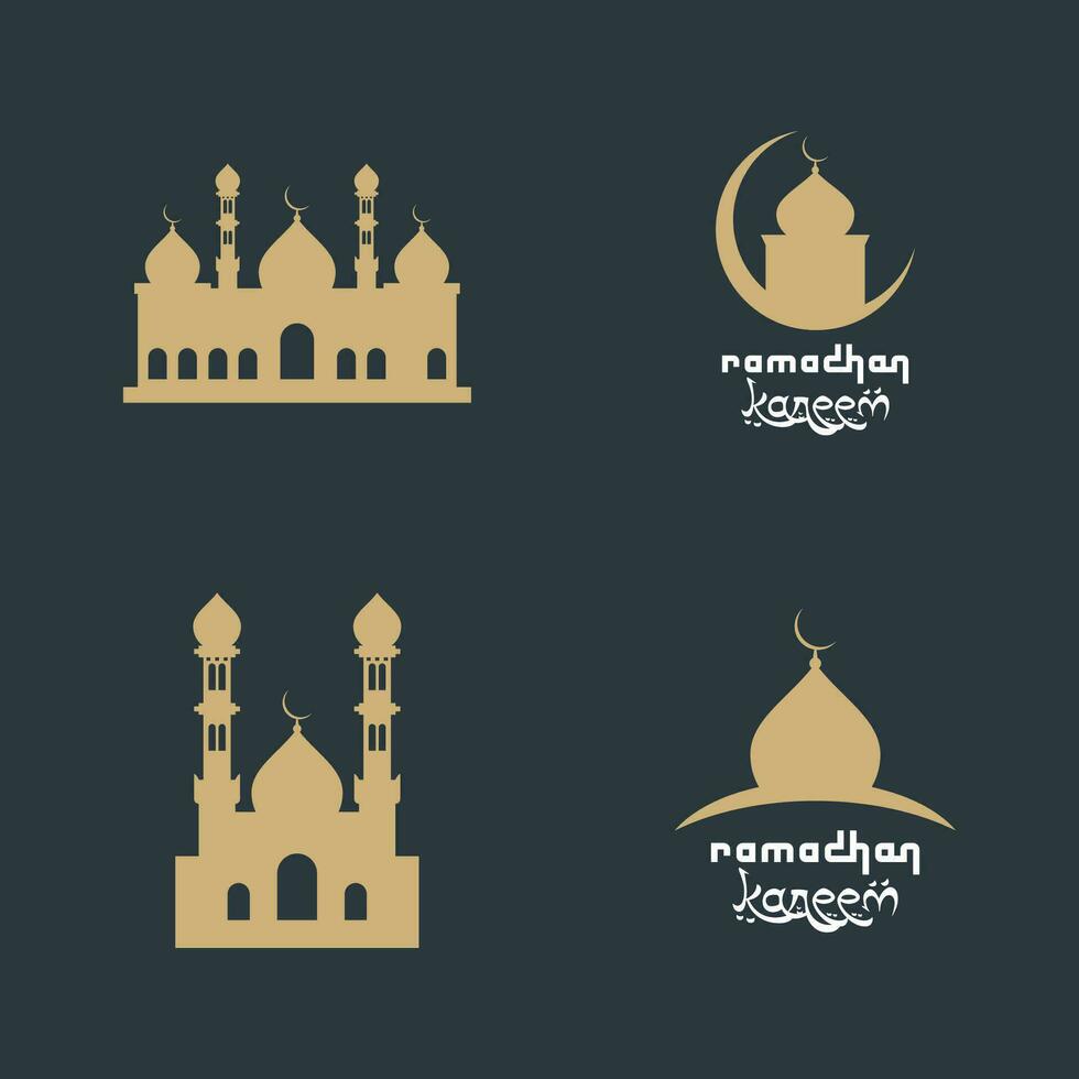 Mosque silhouette logo vector