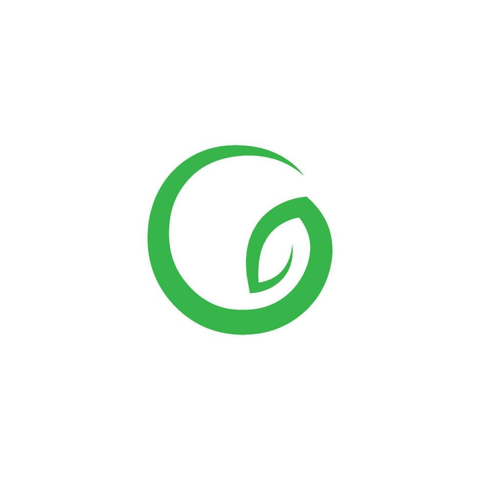 Green leaf logo icon vector