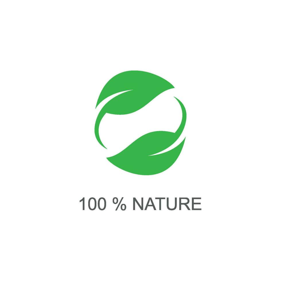 Green leaf logo icon vector