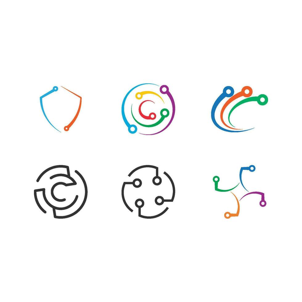 Circuit line icon vector