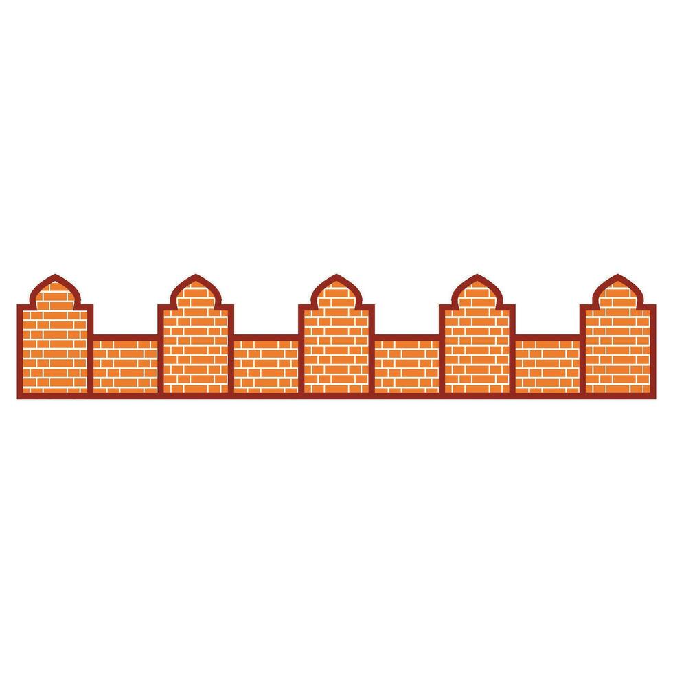 Brick wall pillar flat design vector