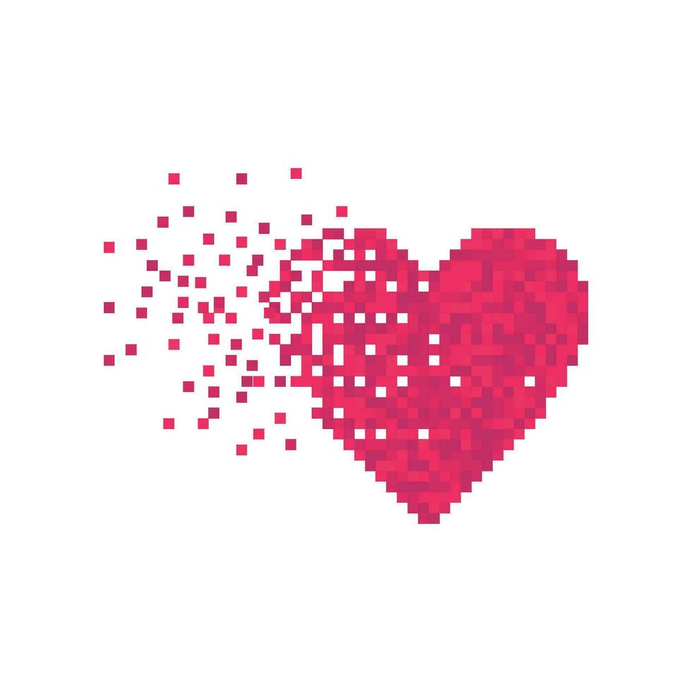 Love pixel art design vector