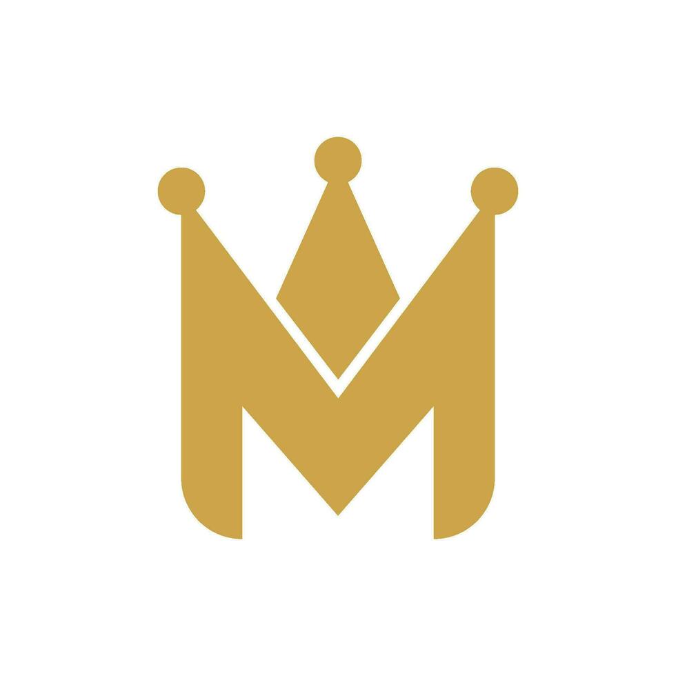 Crown with M initial letter logo vector