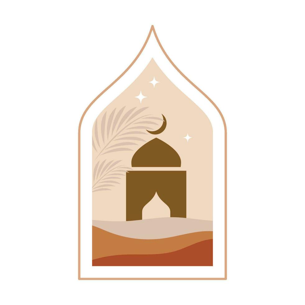 Islamic mosque Ramadan Mubarak vector