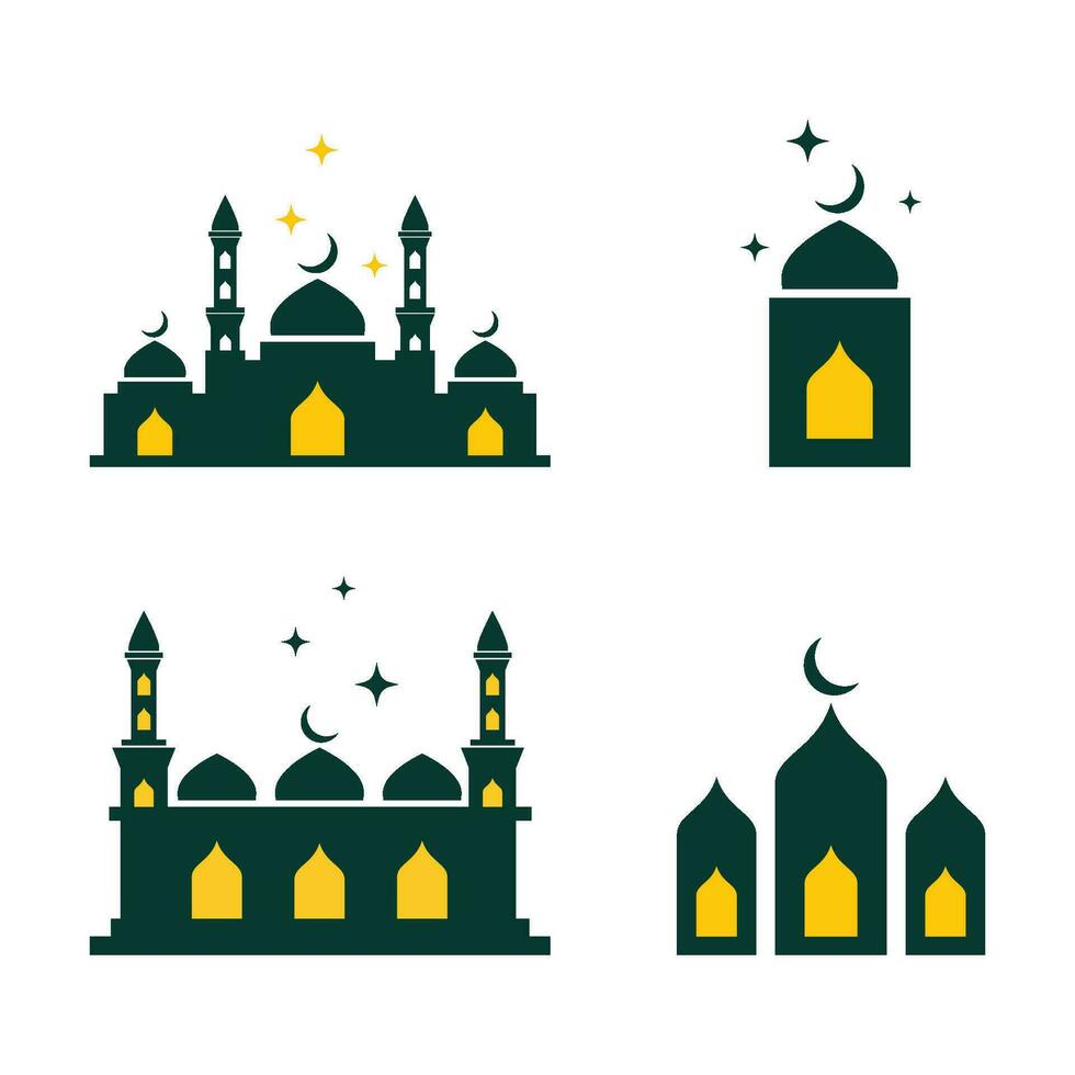 islámico mezquita Ramadán Mubarak vector