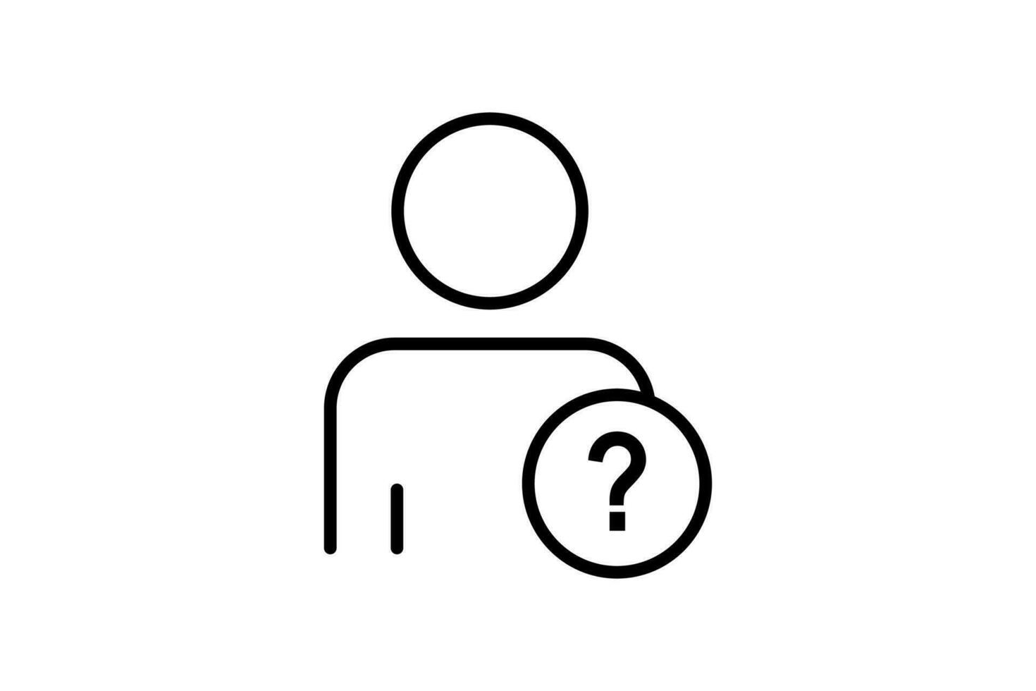 unknown icon. icon related to confusion. line icon style. simple vector design editable