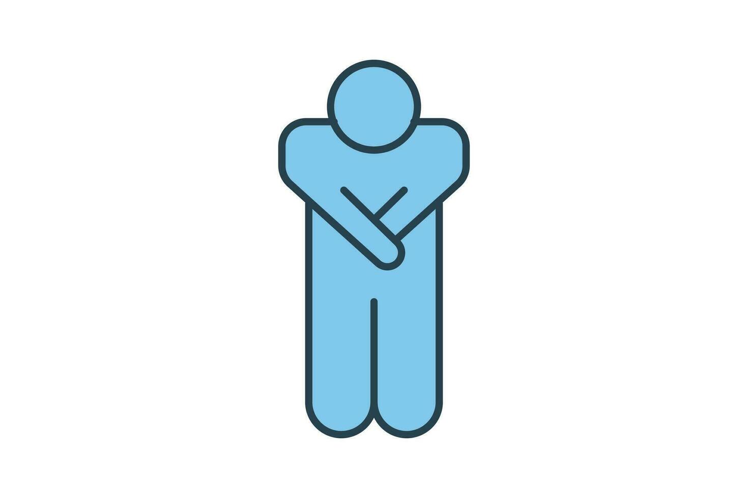 shyness icon. human shy. flat line icon style. simple vector design editable