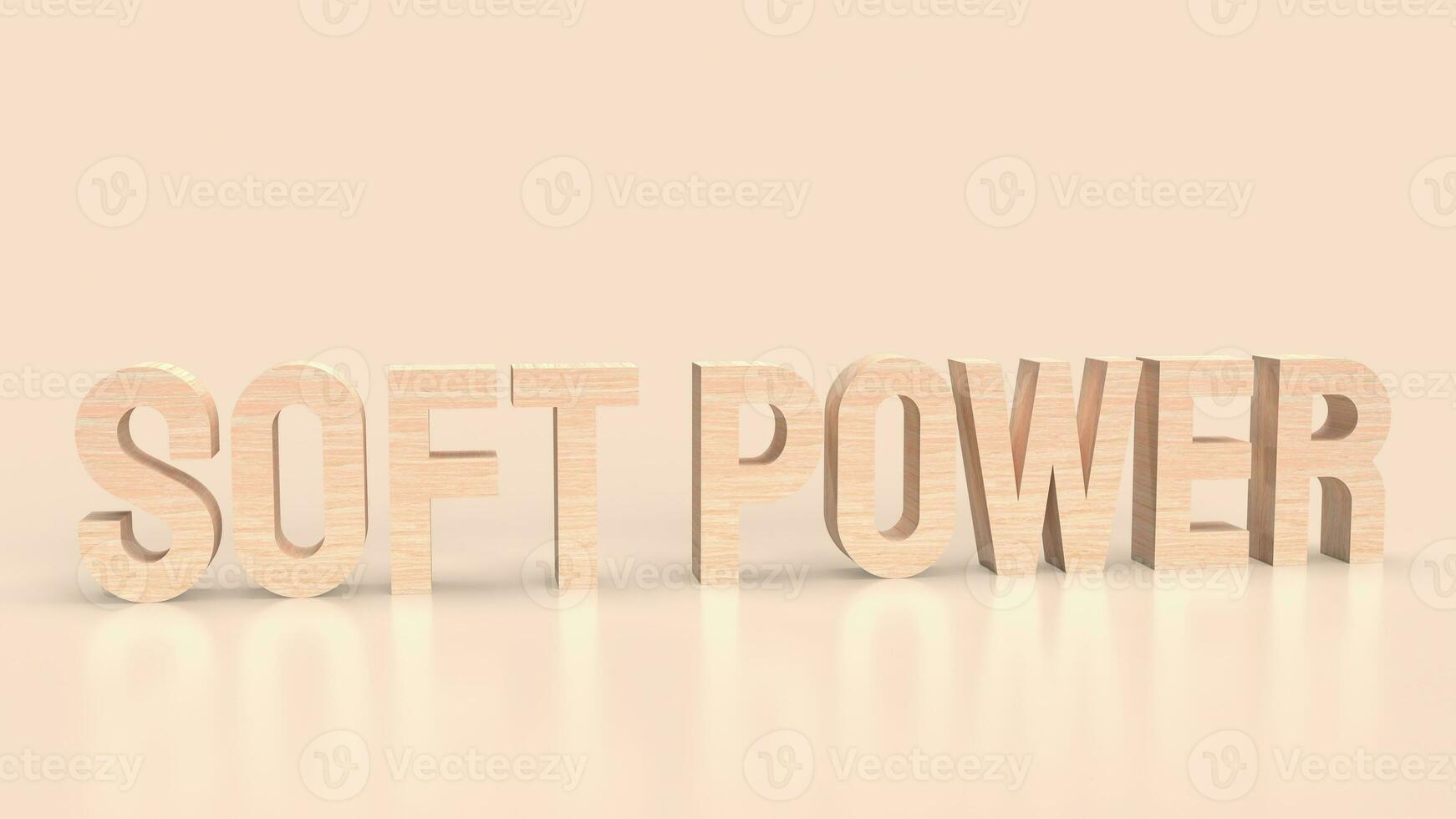 The soft power text for ntity to influence others concept 3d rendering photo