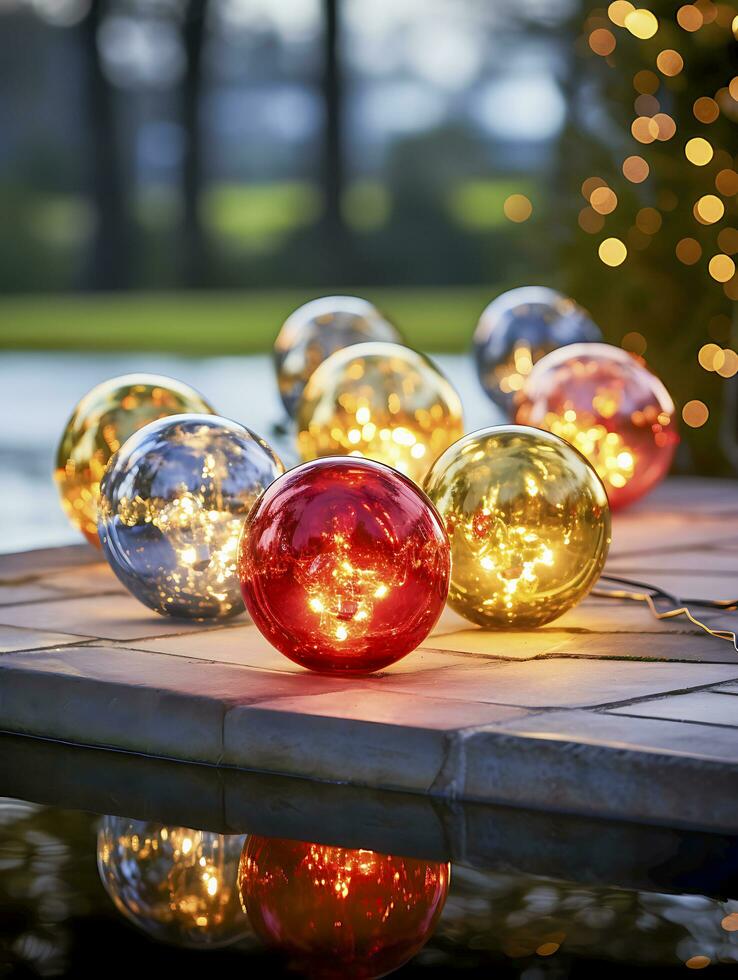 Festive Christmas Decoration Ideas for a Merry Holiday Season. Ai Generated. photo