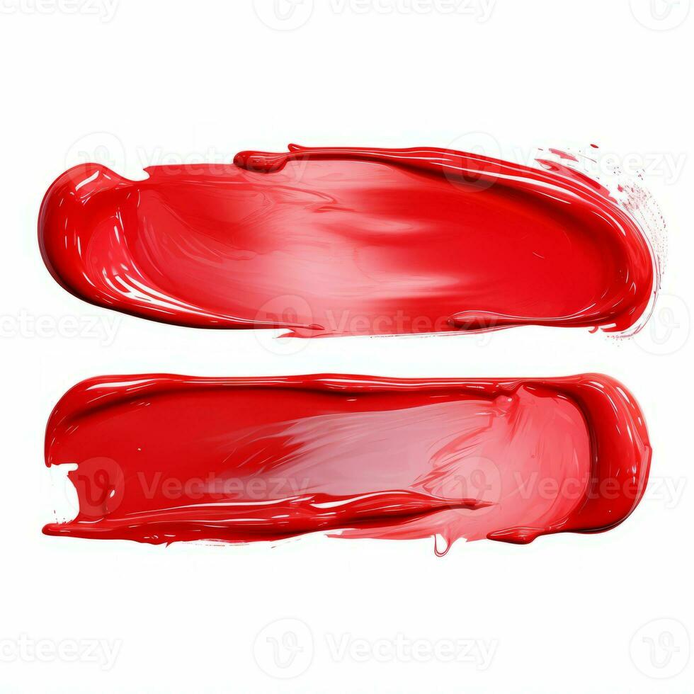 AI generated Elegant red mascara brush set. Collection of grunge paint texture photo