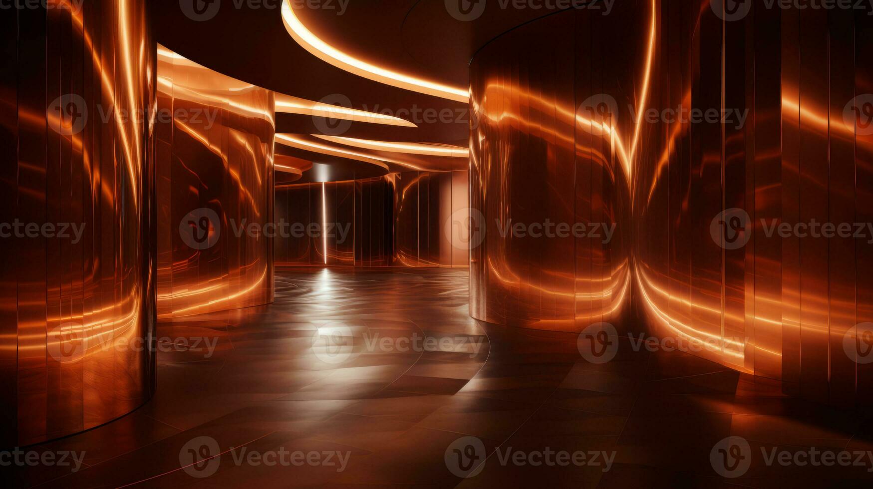 AI generated Empty futuristic tunnel. Technology Design. photo