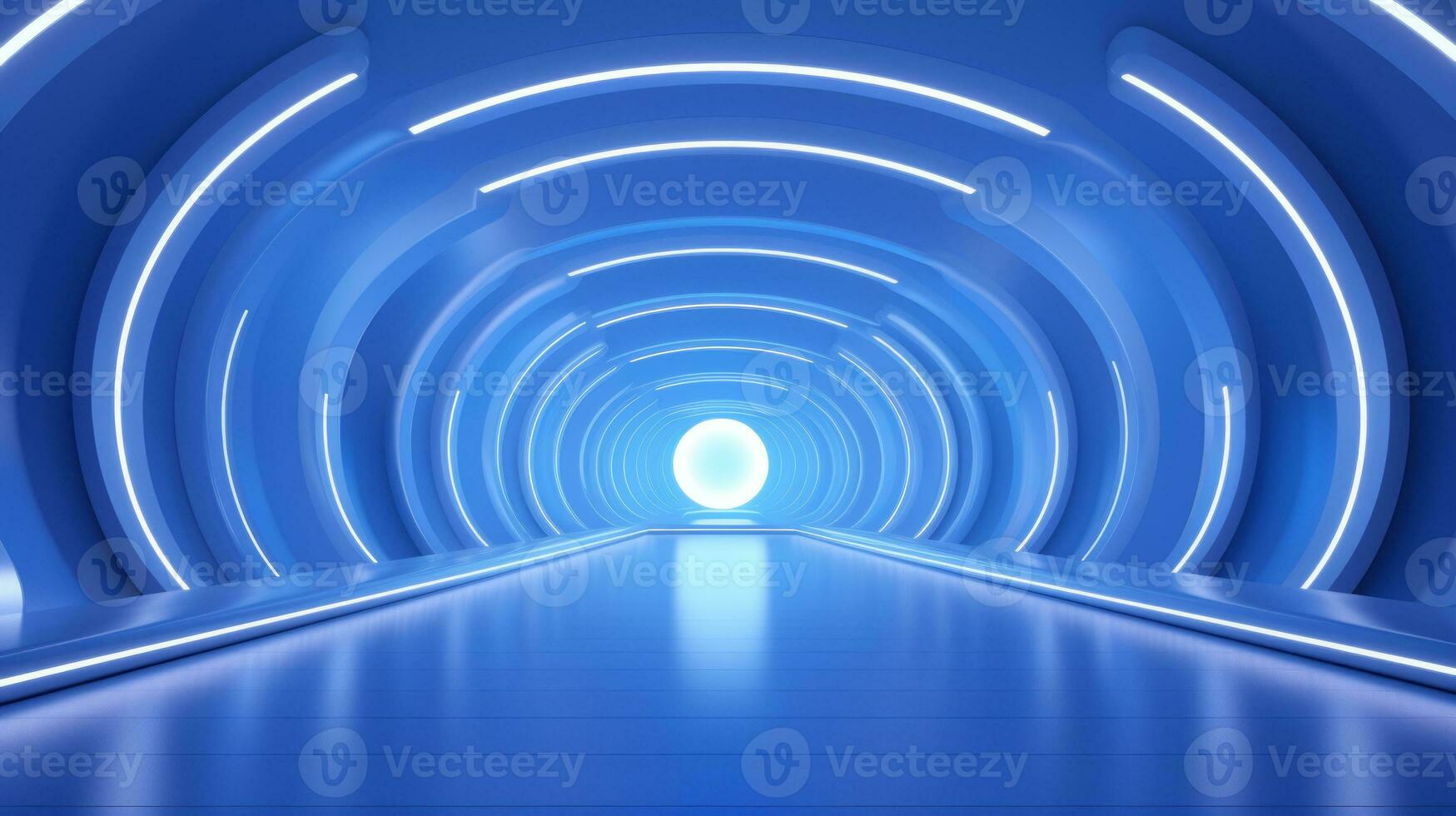 AI generated Empty futuristic tunnel. Technology Design. photo