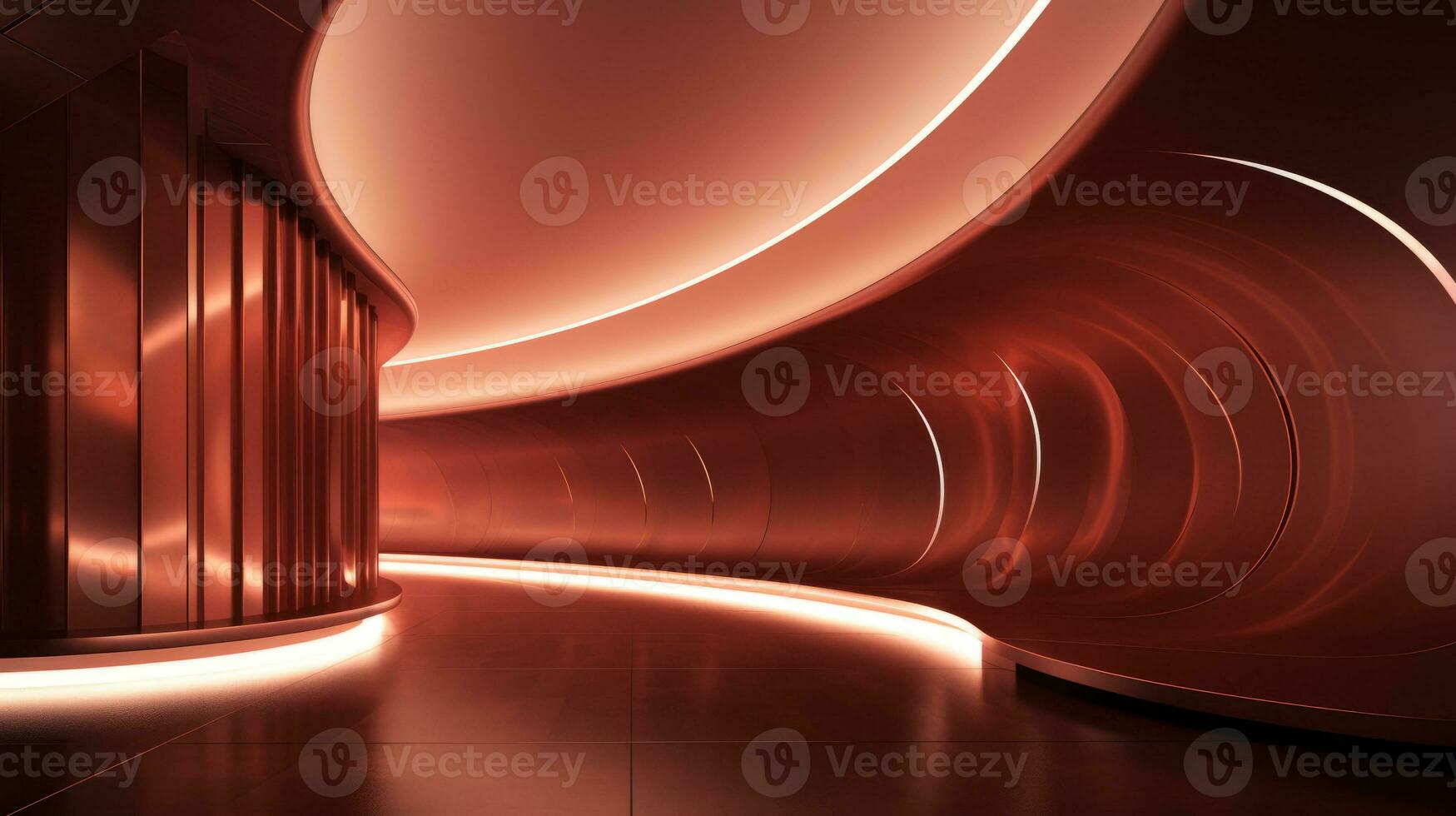 AI generated Empty futuristic tunnel. Technology Design. photo