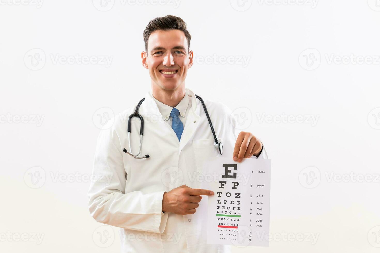 Image of doctor doing eye exam photo