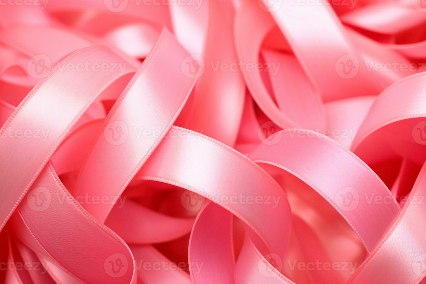 Pink October - The pink ribbon is the symbol of hope and breast cancer prevention. Value early detection and awareness. Together against breast cancer we are stronger AI Generative photo