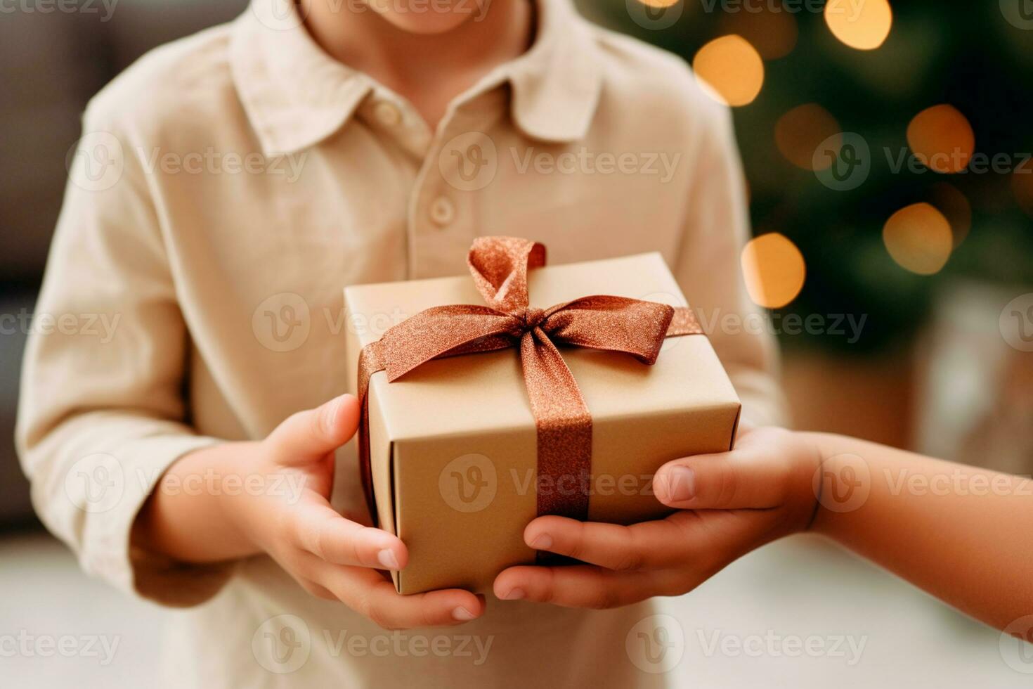 para niños día - un niño recepción o dando un regalo. para niños día es un conmemorativo fecha, celebrado cada año en honor de niños. cada país tiene un celebracion fecha. ai generativo foto