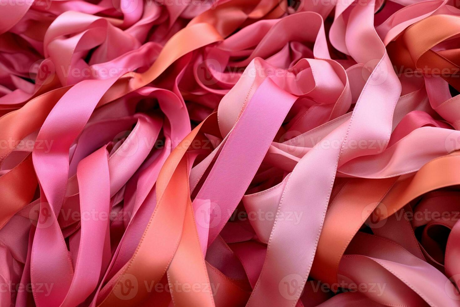 Pink October - People wearing pink ribbons in solidarity with the cause of early detection of breast cancer. Prevention is our shield against breast cancer. AI Generative photo