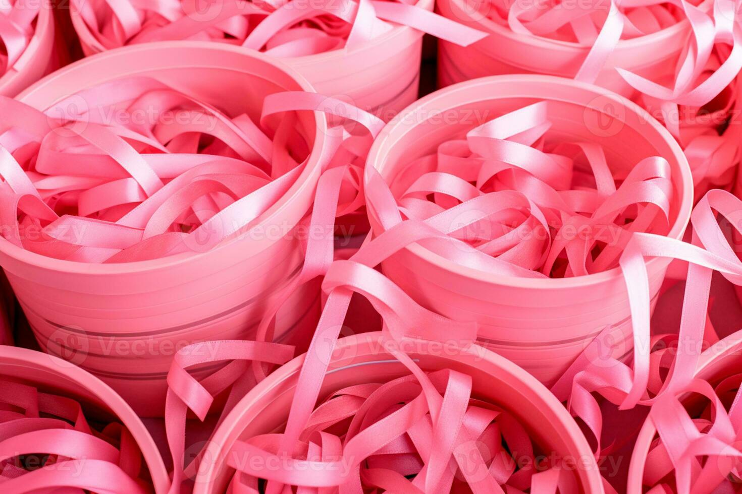 Pink October - The pink ribbon is the symbol of hope and breast cancer prevention. Value early detection and awareness. Together against breast cancer we are stronger. AI Generative photo