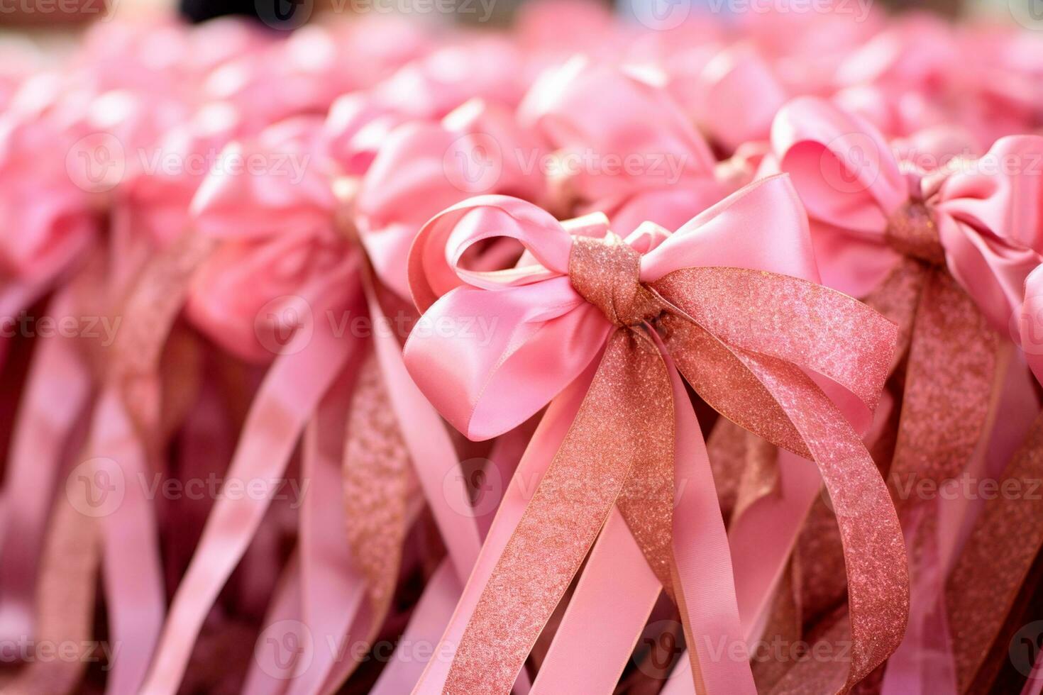 Pink October Women united with pink ribbons, symbolizing the importance of early detection of breast cancer. Women united against cancer, we are unstoppable AI Generative photo