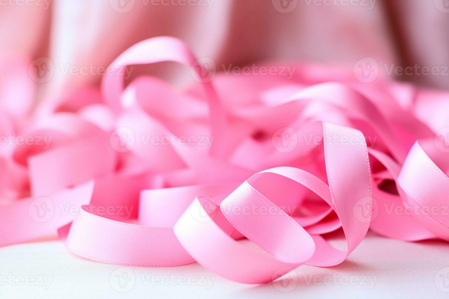 A powerful gesture of solidarity - a woman delicately weaves a pink ribbon, remembering the importance of early detection of breast cancer. Prevention is our shield against. AI Generative photo