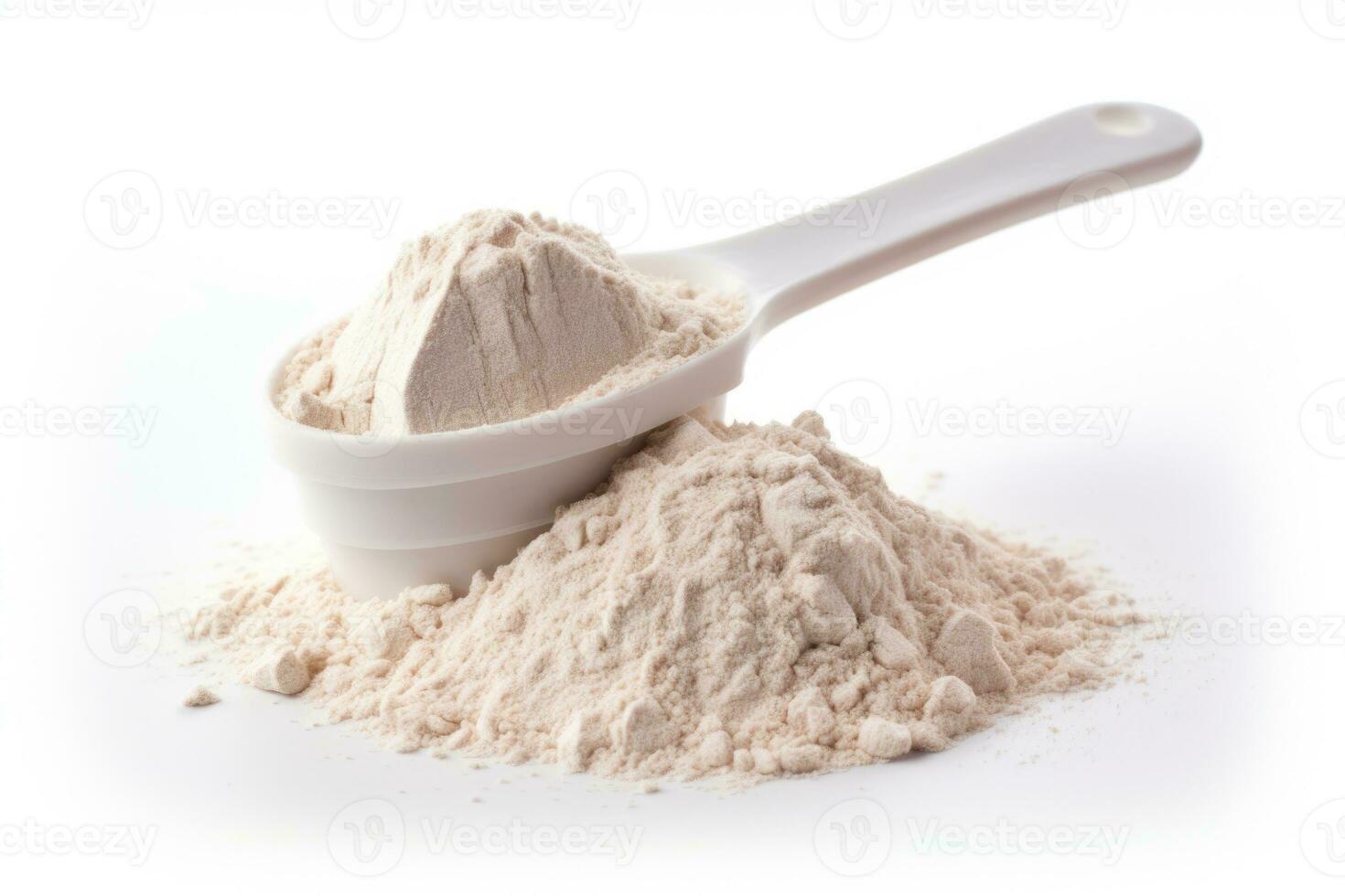 Measuring spoon for milk whey protein. AI Generated photo