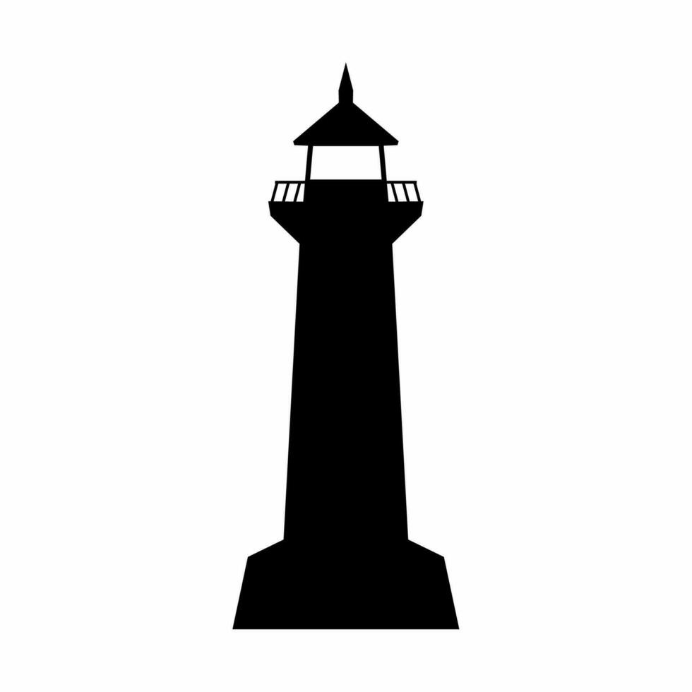 Lighthouse silhouette vector. Lighthouse silhouette can be used as icon, symbol or sign. Lighthouse icon vector for design of coast, guide, warn or harbor