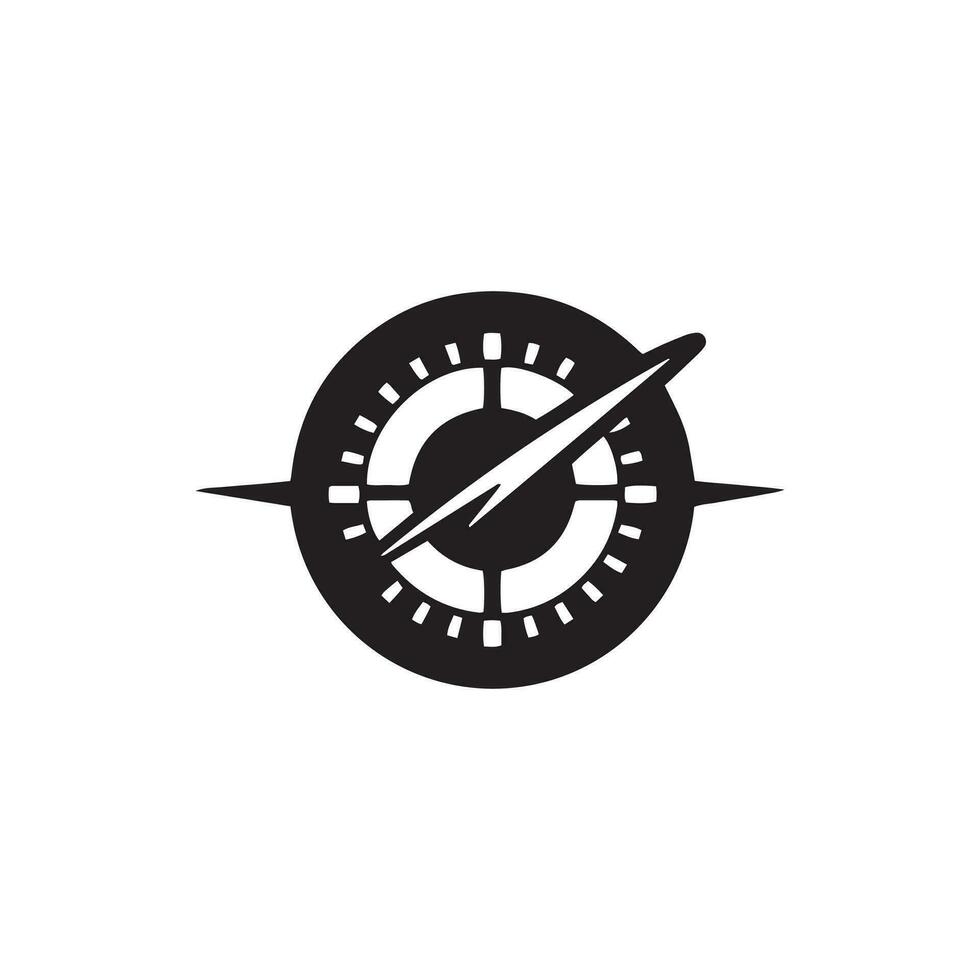 A logo of speed meter icon design vector speedometer silhouette car speedometer on white background.