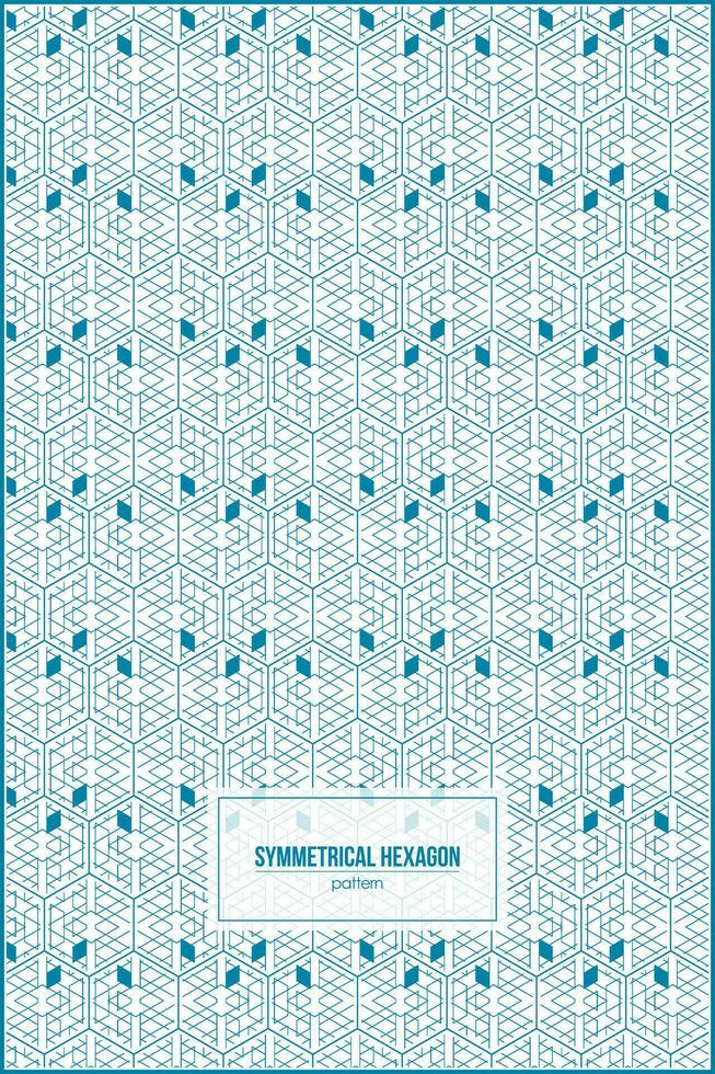 symmetrical hexagon pattern with modern blue style vector