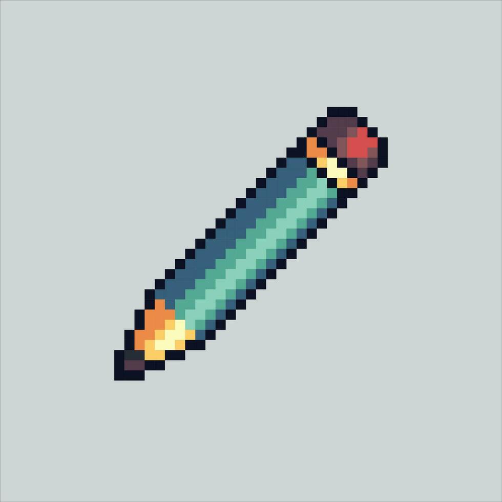 Pixel art illustration Pencil. Pixelated Pencil. School Pencil pixelated for the pixel art game and icon for website and video game. old school retro. vector