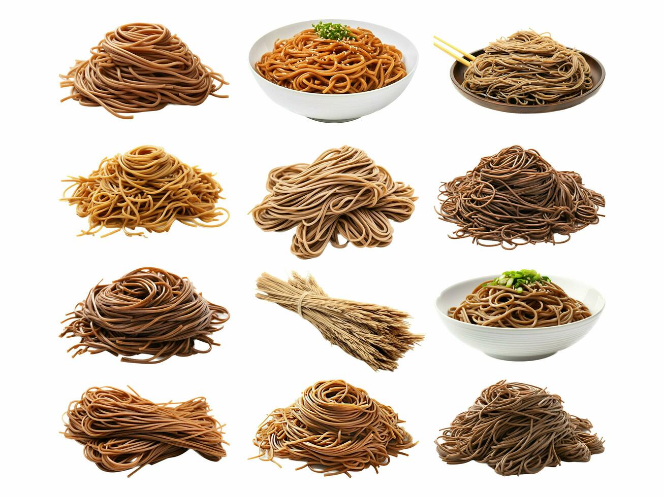 AI generated Soba collection isolated on white background photo