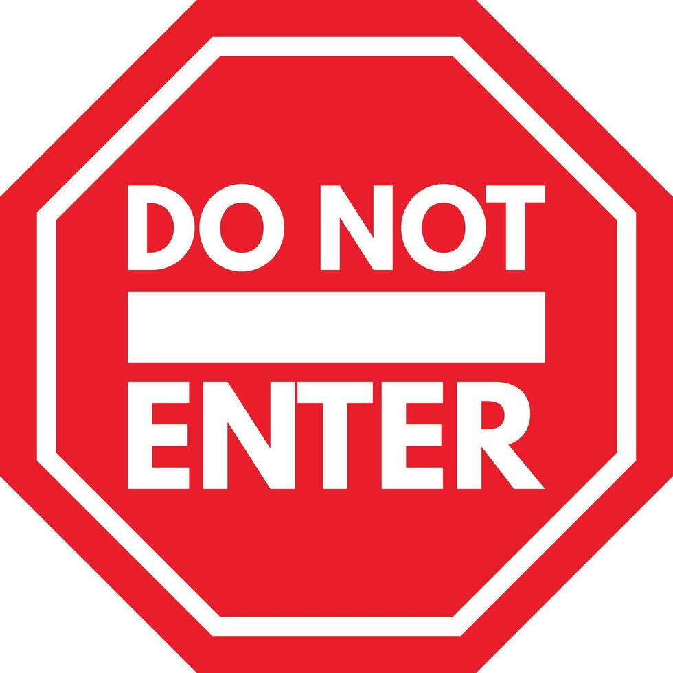 Do not enter street sign isolated on white background . Vector illustration