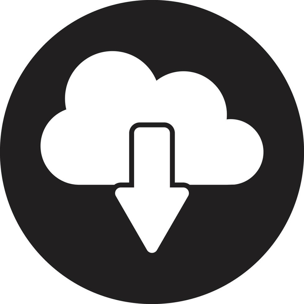 Cloud download icon in trendy style isolated on white background . Vector