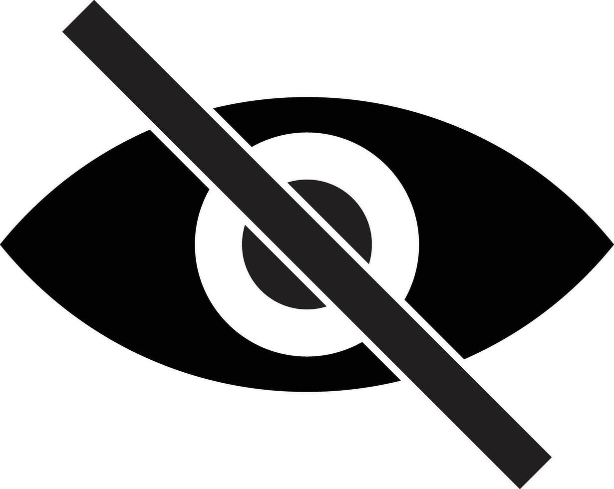 No eye sign . Eye prohibited icon . Unseen icon vector . Show password icon . Hide icon