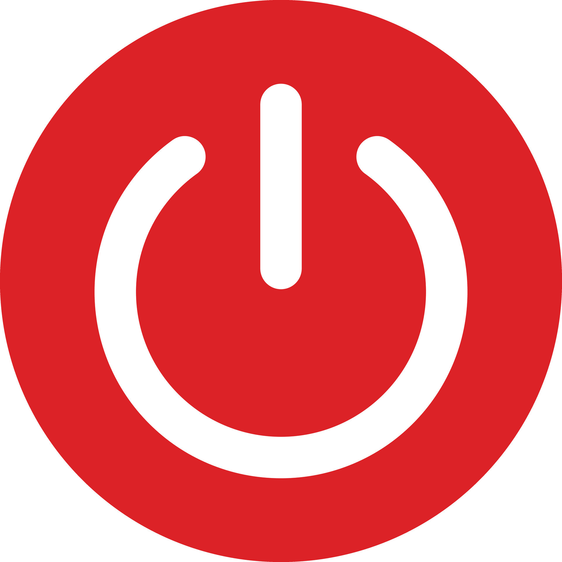 Switch off button . Red power button isolated on white background ...