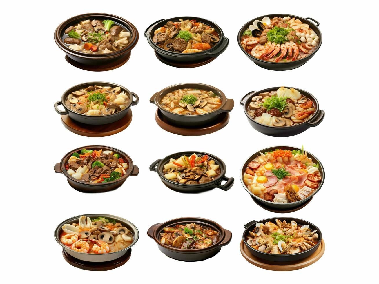 AI generated Nabe collection isolated on white background photo