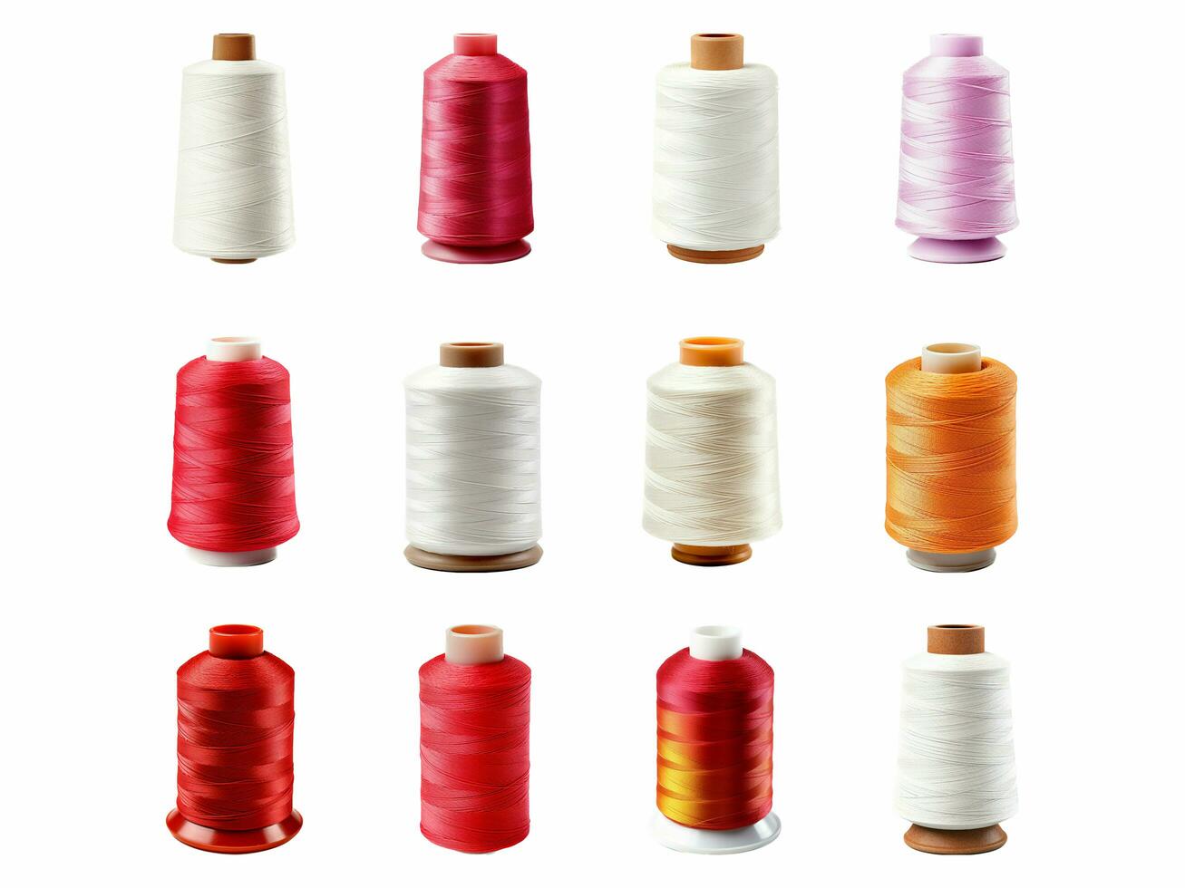 Thread collection isolated on white background with AI generated. photo