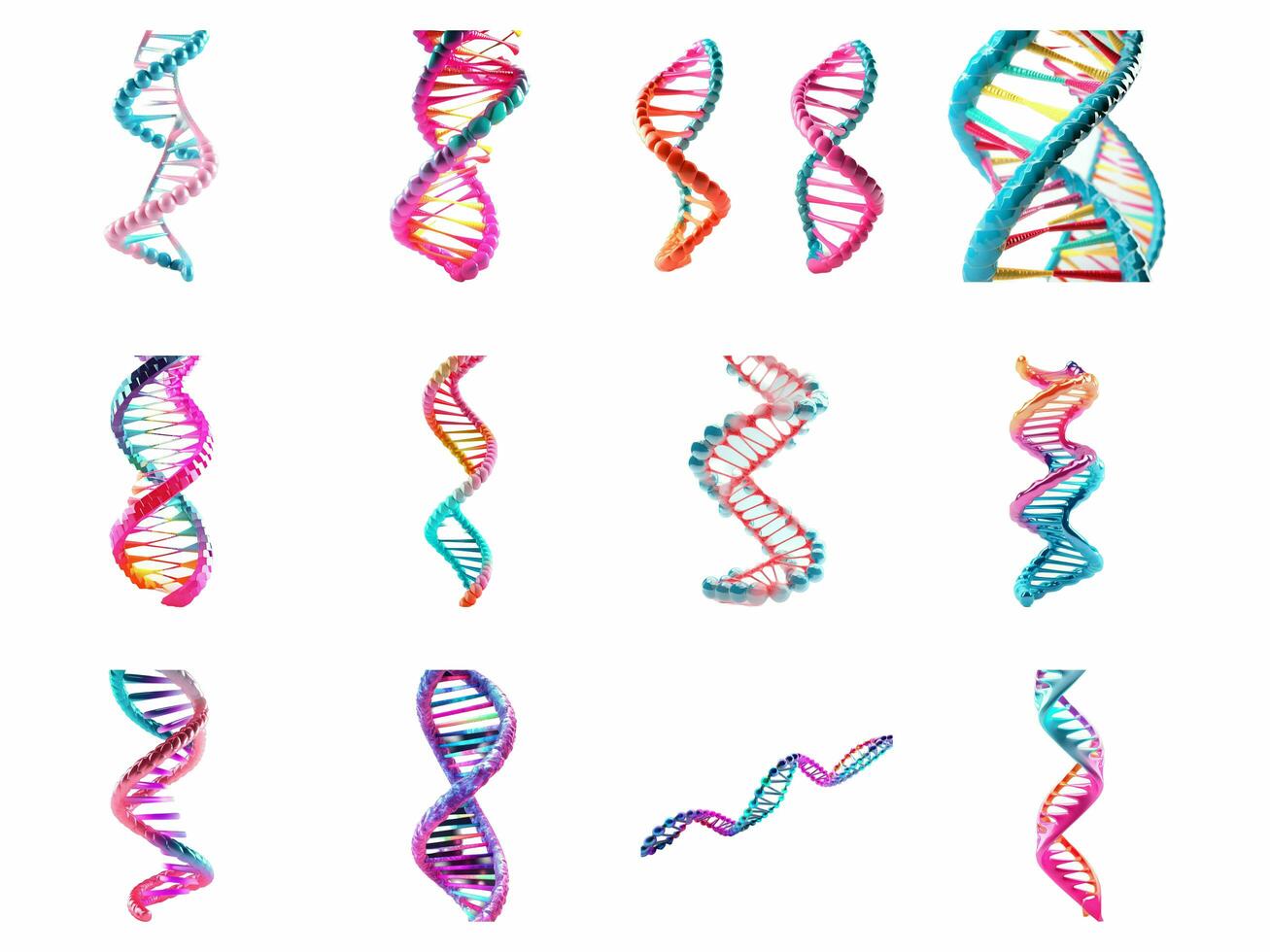 Dna collection isolated on white background with AI generated. photo