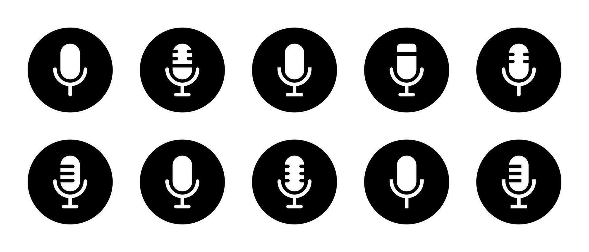 Microphone button icon vector. Mic, voice recorder in variation style vector
