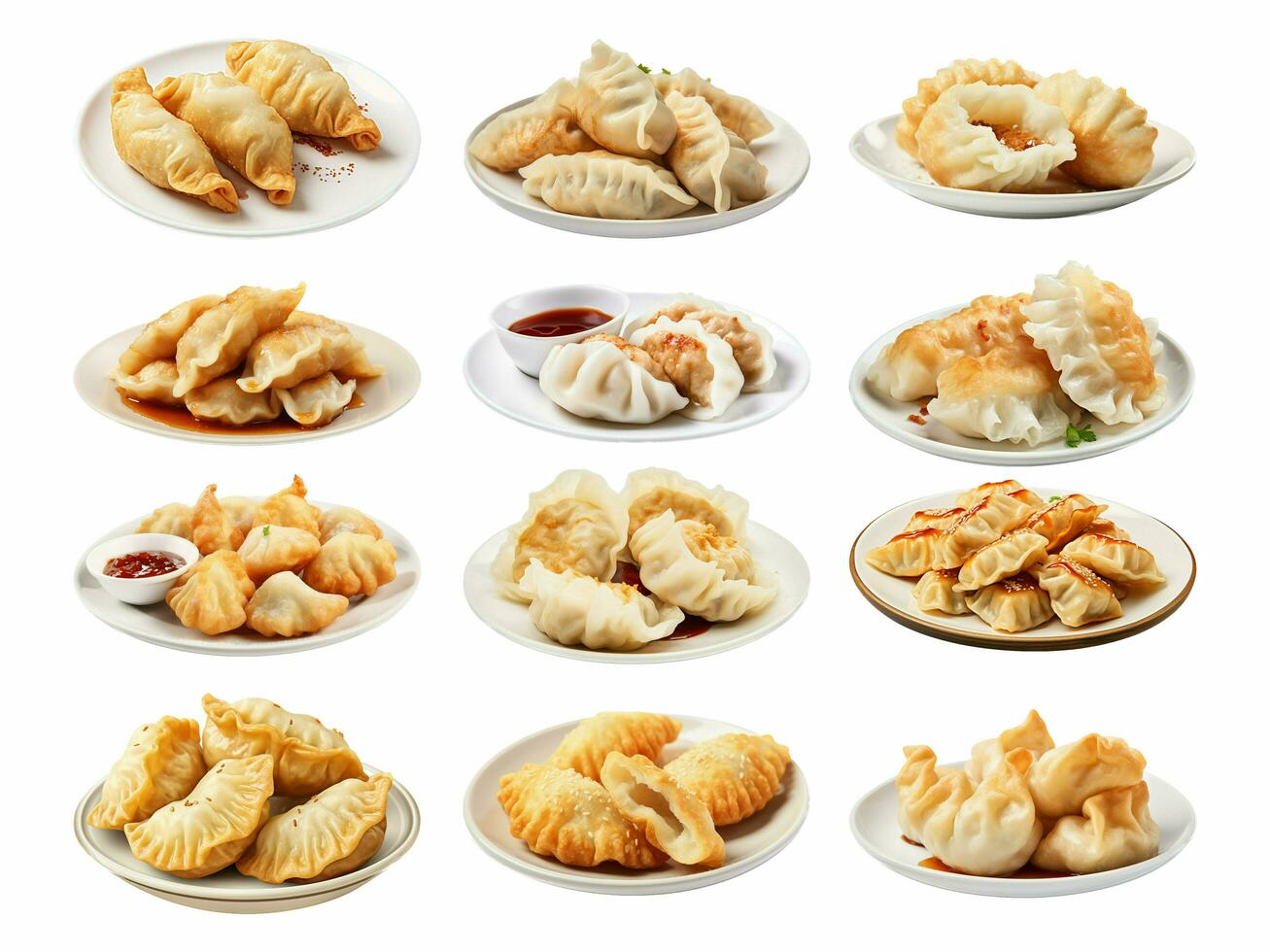 Pempek collection isolated on white background with AI generated. photo