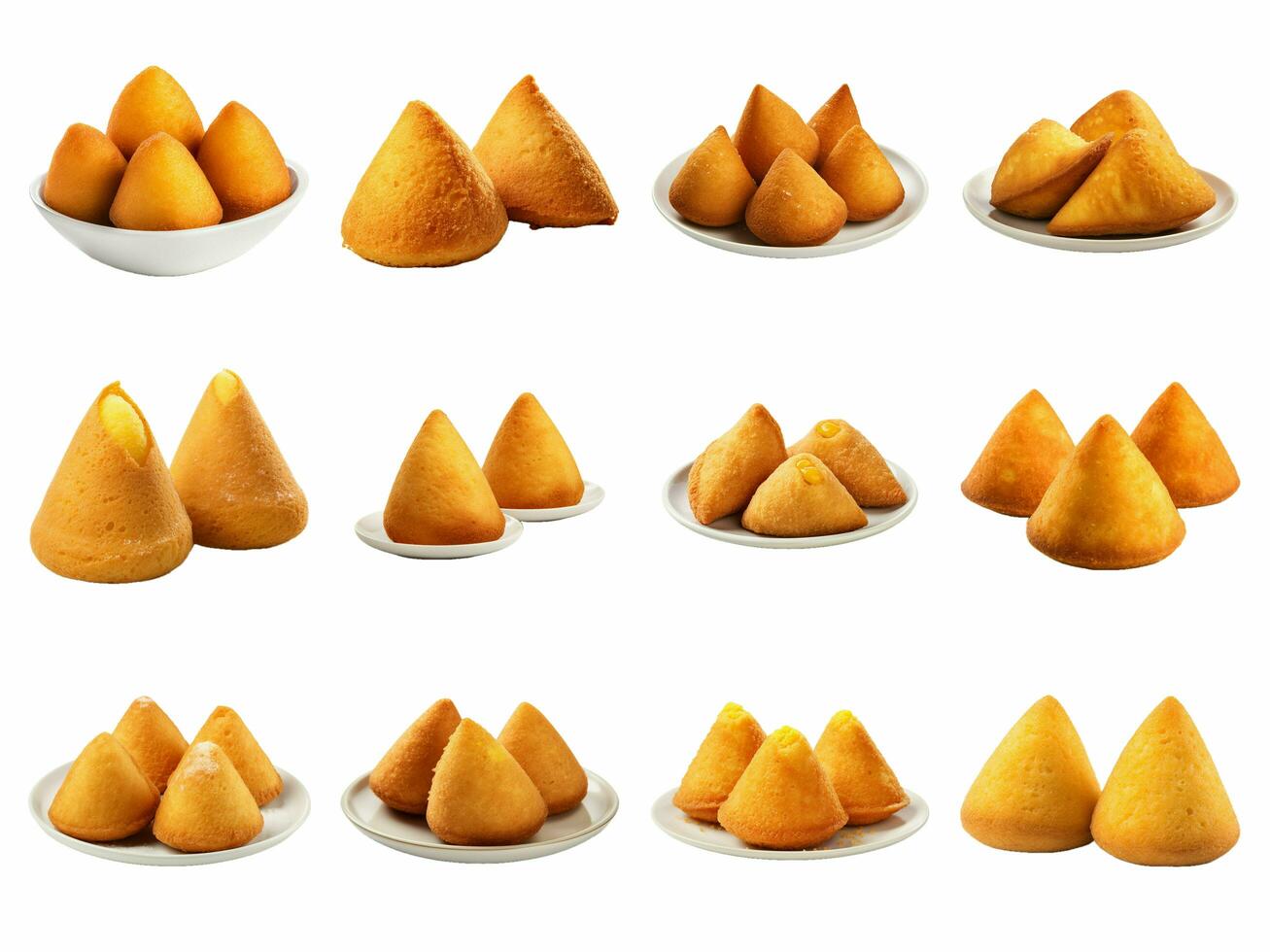 Coxinha collection isolated on white background with AI generated. photo