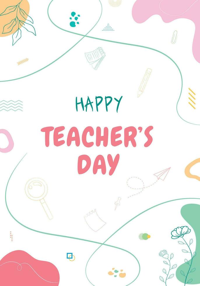 Heppy Teachers Day With Abstract Background vector