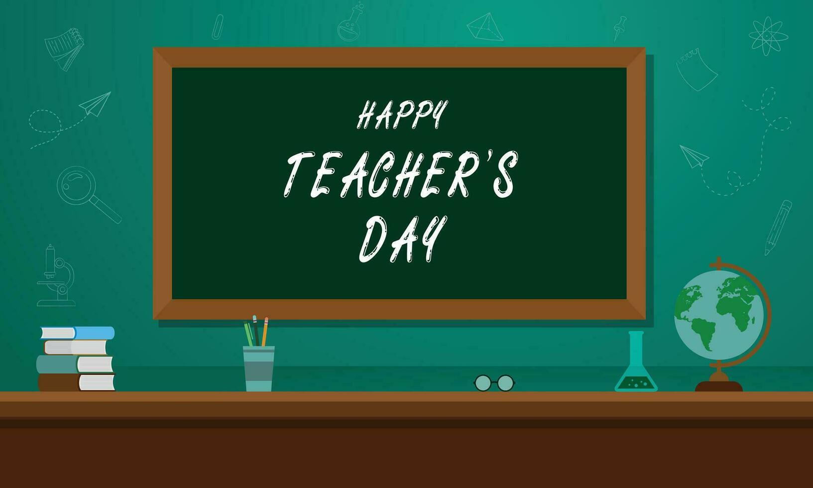 Heppy Teachers Day With Science Abstract Background vector